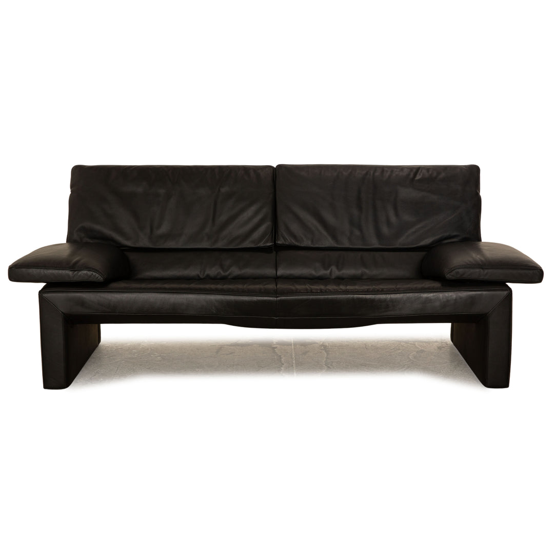 Jori JR 8750 Leather Two-Seater Black Sofa Couch