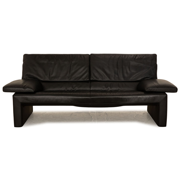 Jori JR 8750 Leather Two-Seater Black Sofa Couch
