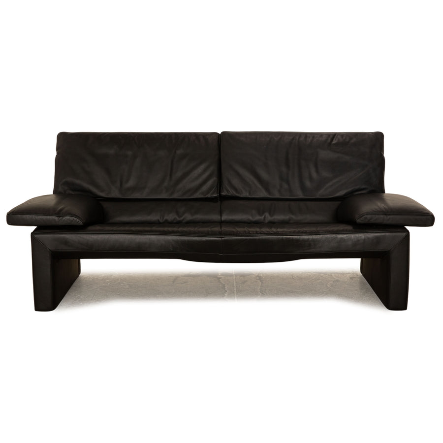 Jori JR 8750 Leather Two-Seater Black Sofa Couch