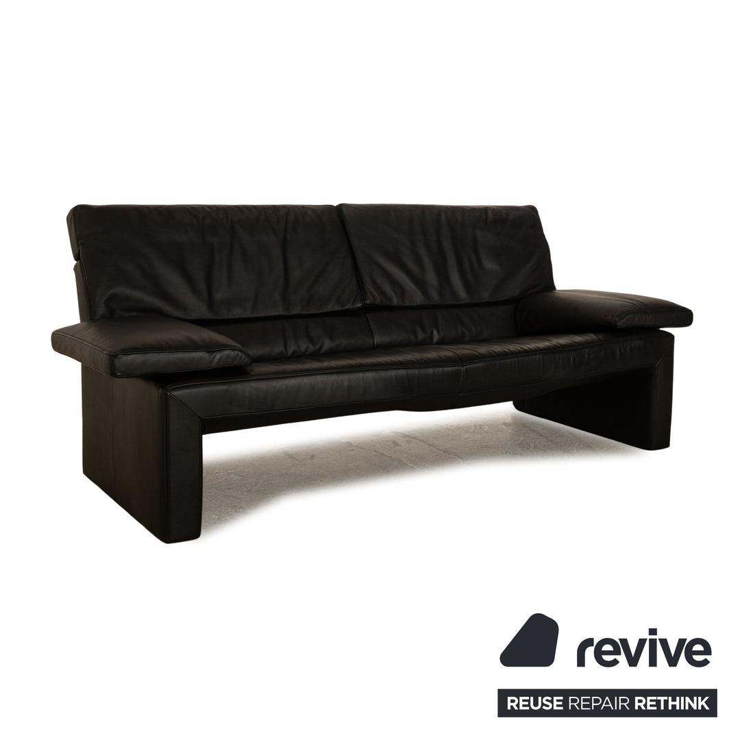 Jori JR 8750 Leather Two-Seater Black Sofa Couch
