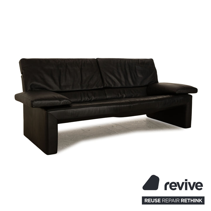 Jori JR 8750 Leather Two-Seater Black Sofa Couch