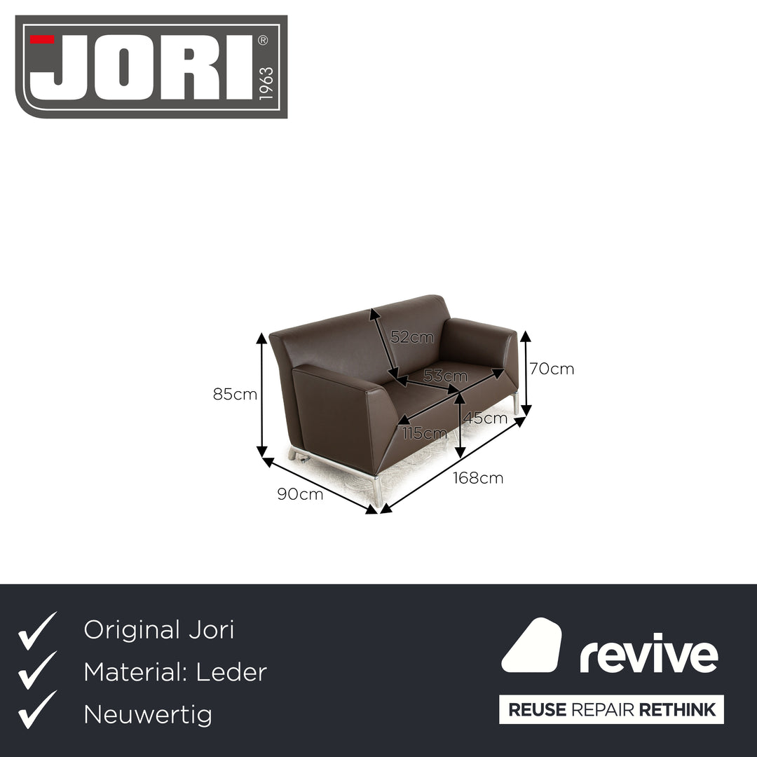 Jori JR-9700 Leather Two Seater Brown Sofa Couch