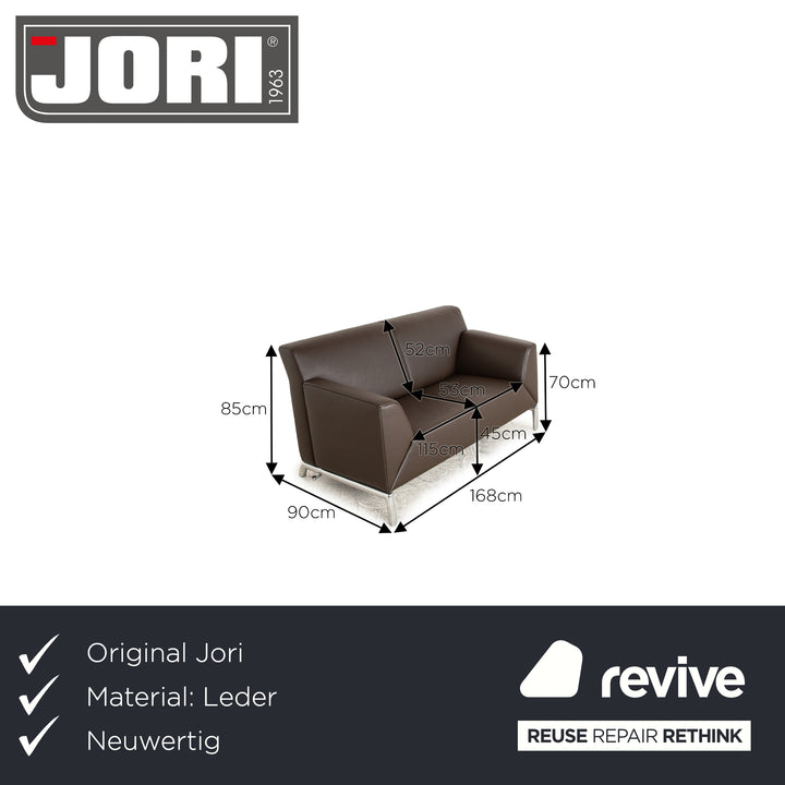 Jori JR-9700 Leather Two Seater Brown Sofa Couch