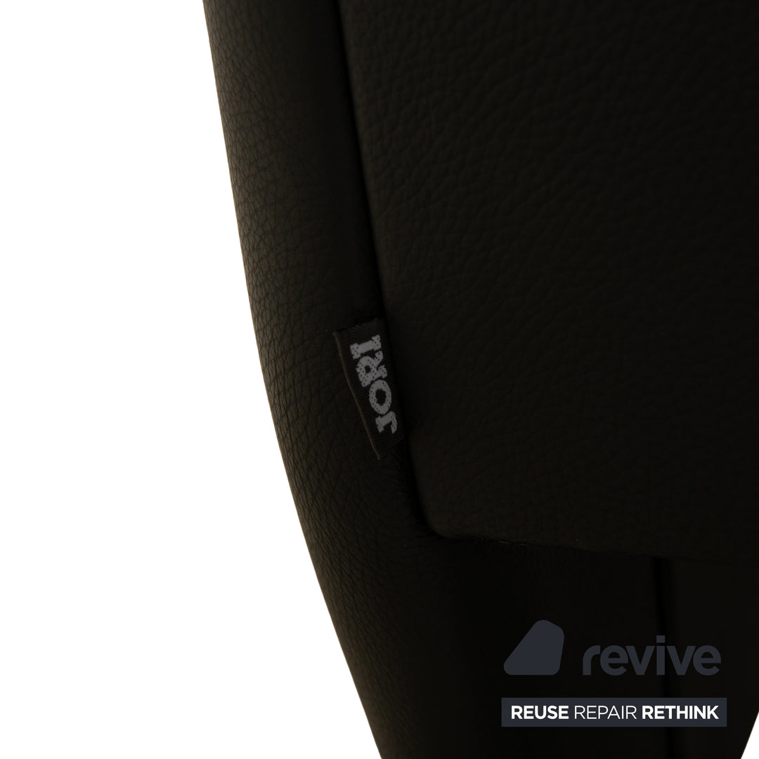 Canapé trois places en cuir noir Jori JR3200