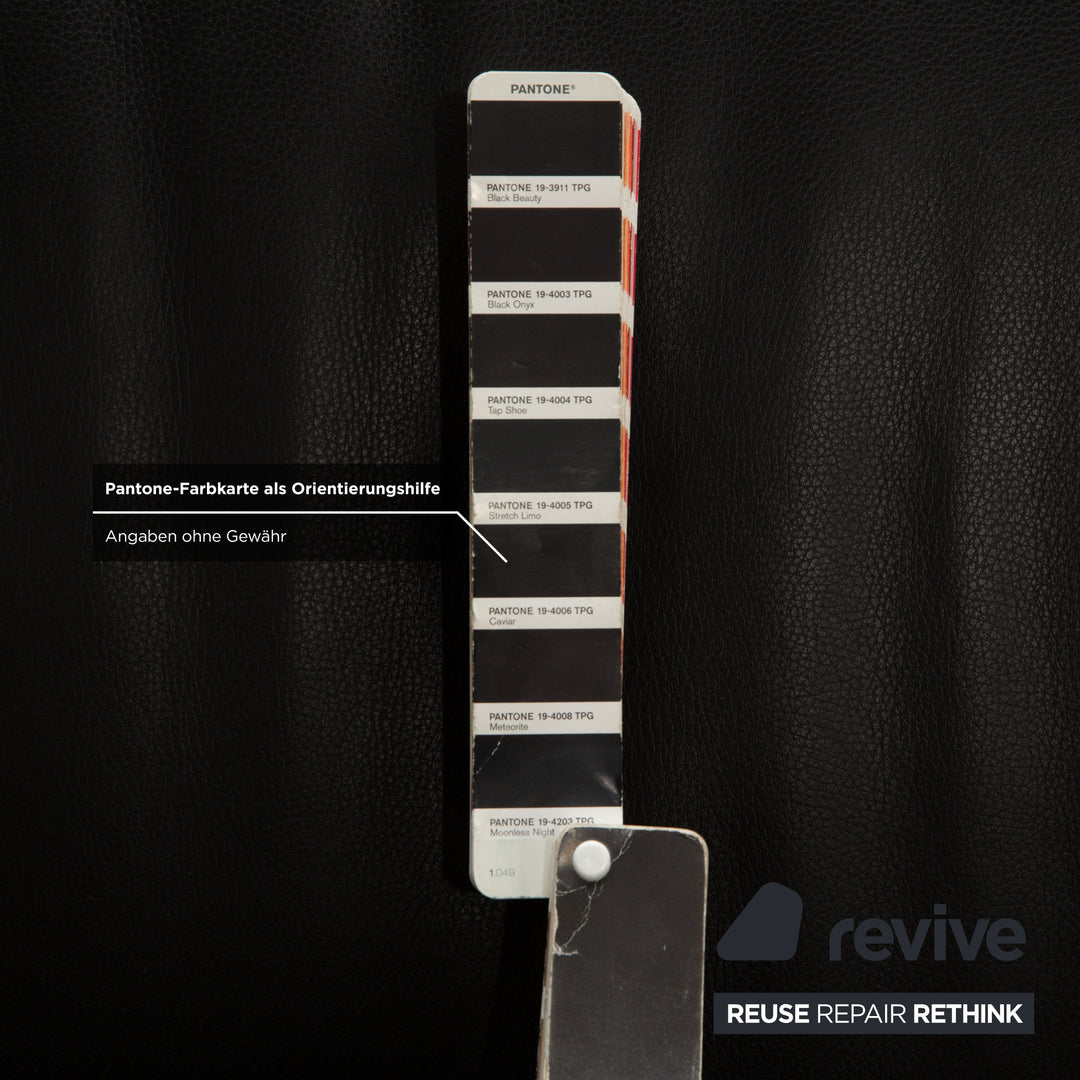 Canapé trois places en cuir noir Jori JR3200