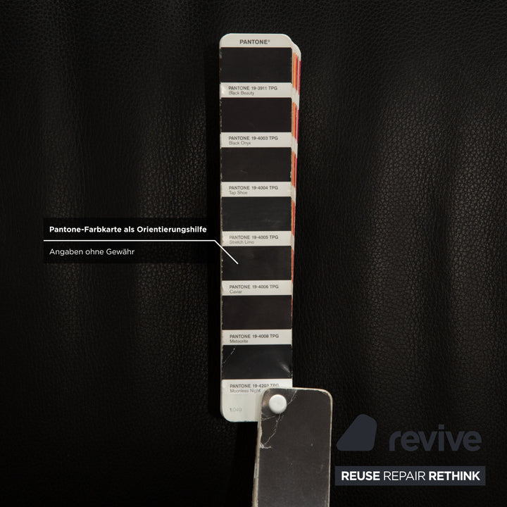 Canapé trois places en cuir noir Jori JR3200