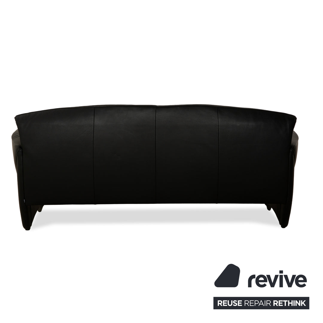 Canapé trois places en cuir noir Jori JR3200