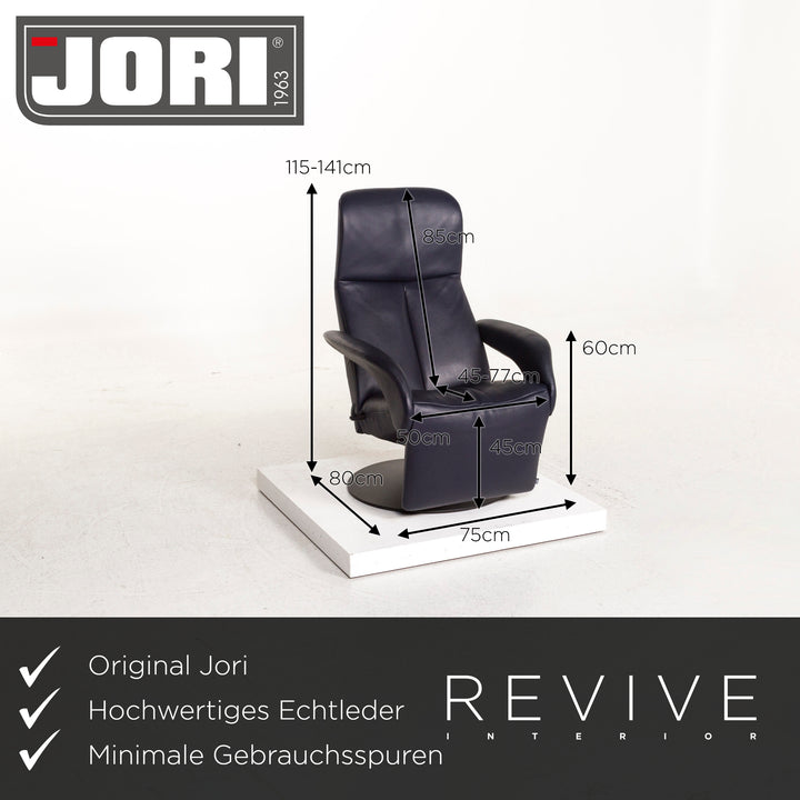 Jori Symphony Leather Armchair, Blue/Dark Blue, Reclining Function #12730