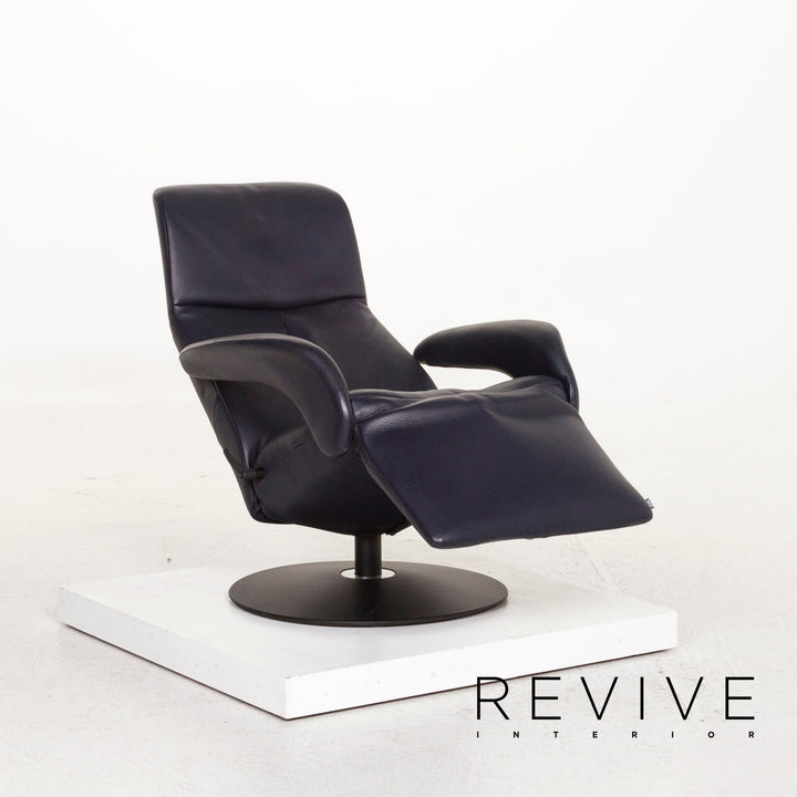 Jori Symphony Leather Armchair, Blue/Dark Blue, Reclining Function #12730