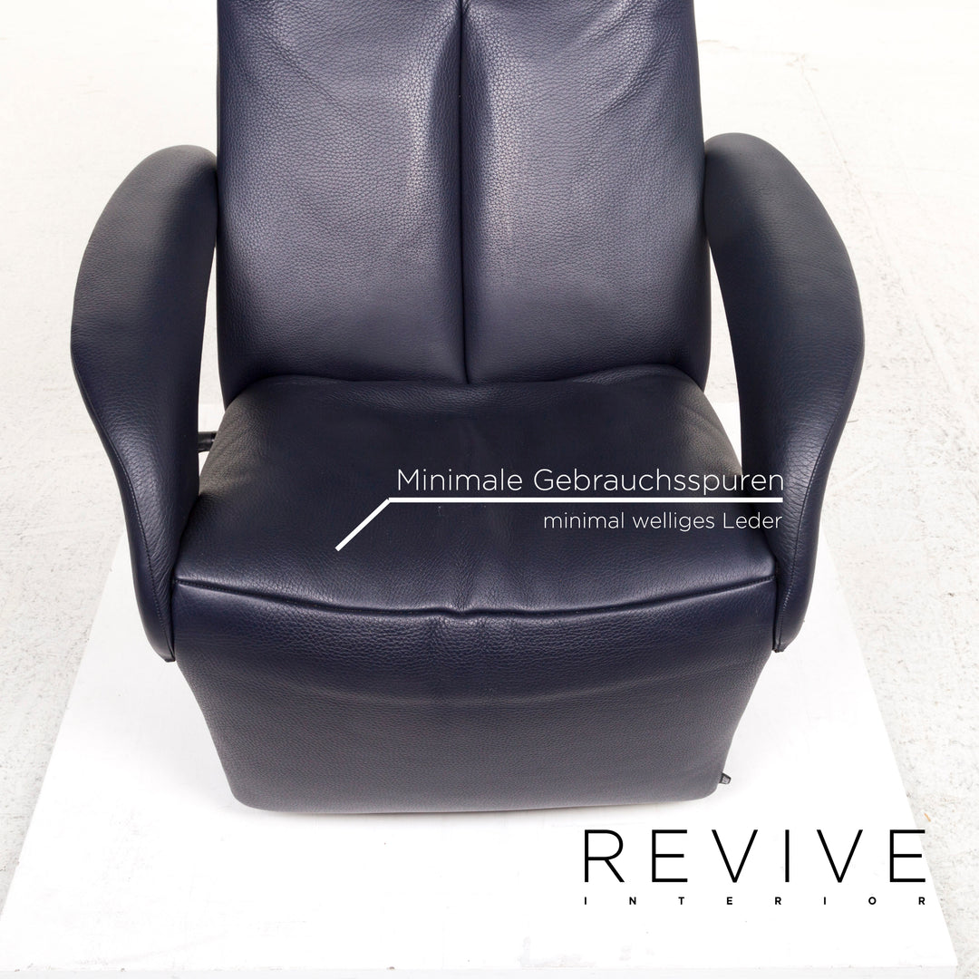 Jori Symphony Leather Armchair, Blue/Dark Blue, Reclining Function #12730