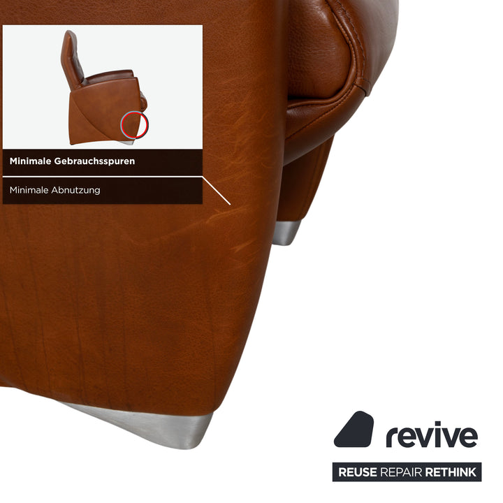 Fauteuil en cuir marron Jori à commande manuelle