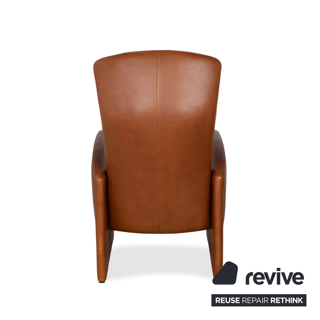 Fauteuil en cuir marron Jori à commande manuelle