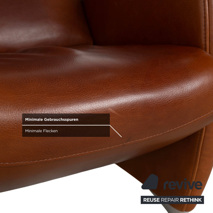 Fauteuil en cuir marron Jori à commande manuelle