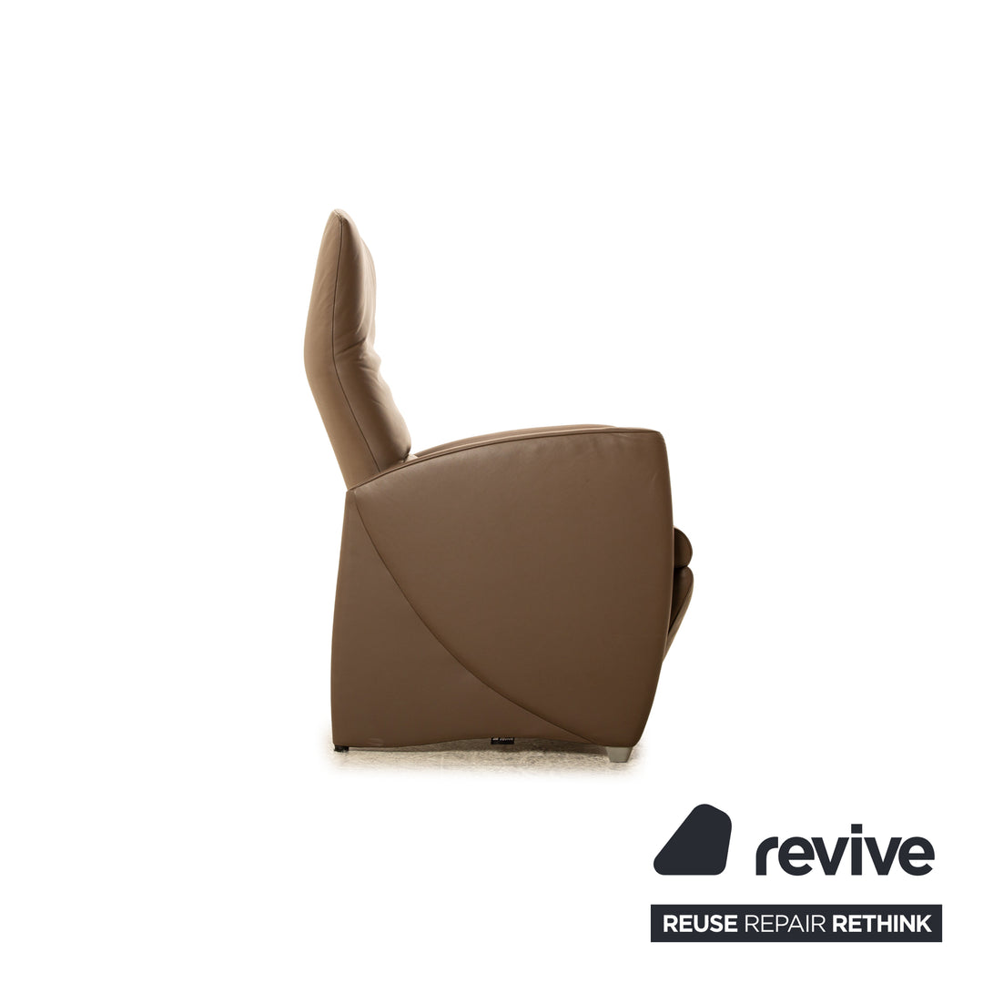 Jori leather armchair brown manual function relaxation chair