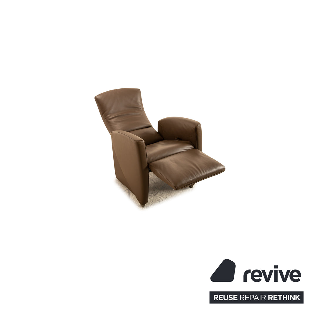 Jori leather armchair brown manual function relaxation chair
