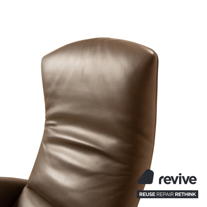 Jori leather armchair brown manual function relaxation chair