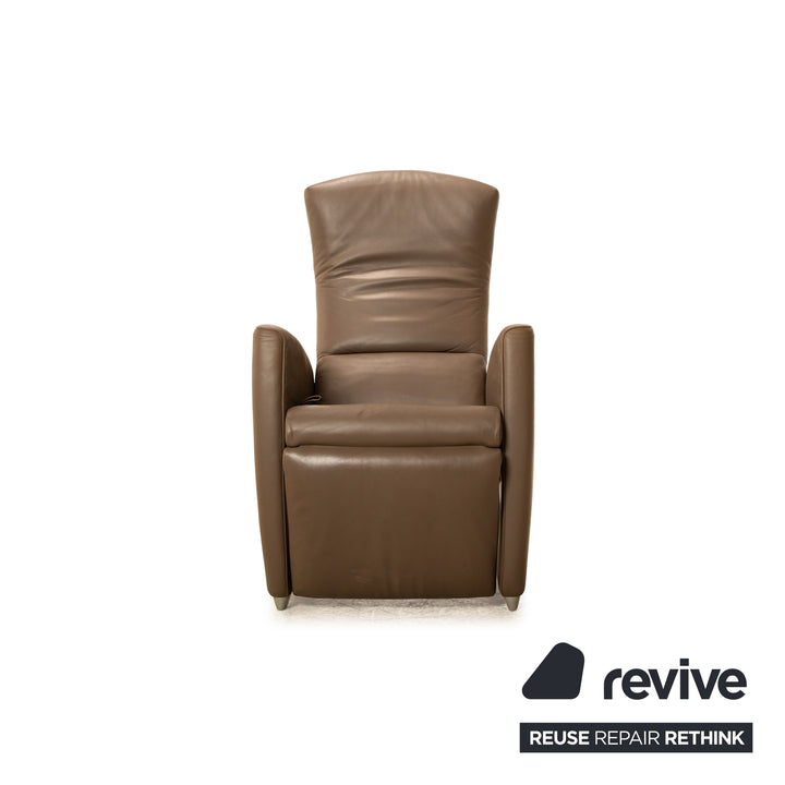 Jori leather armchair brown manual function relaxation chair