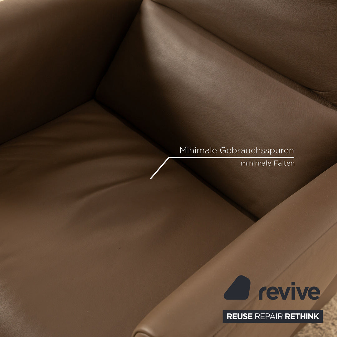 Jori leather armchair brown manual function relaxation chair