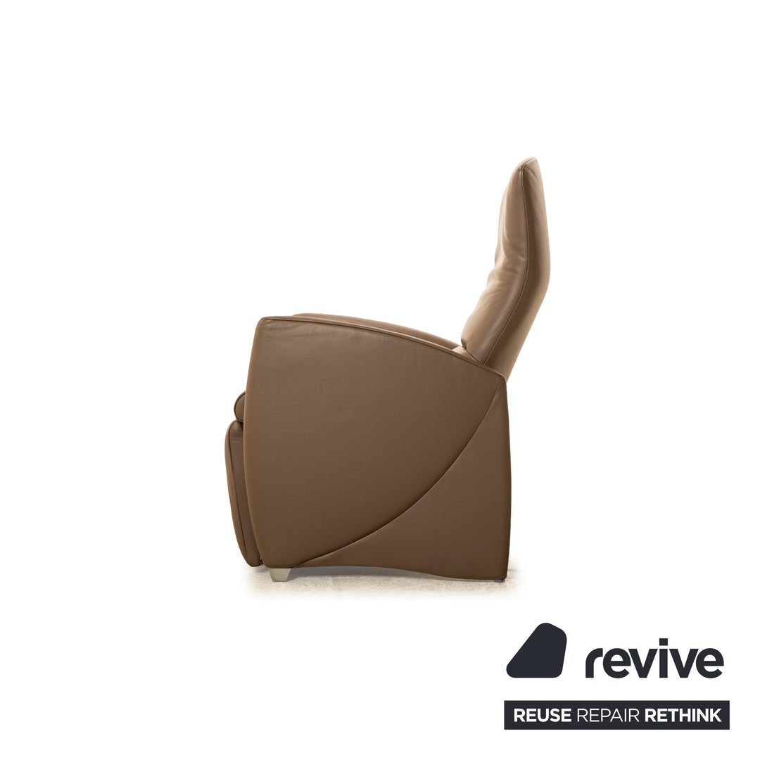 Jori leather armchair brown manual function relaxation chair