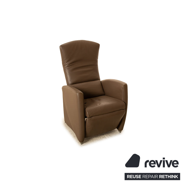 Jori leather armchair brown manual function relaxation chair