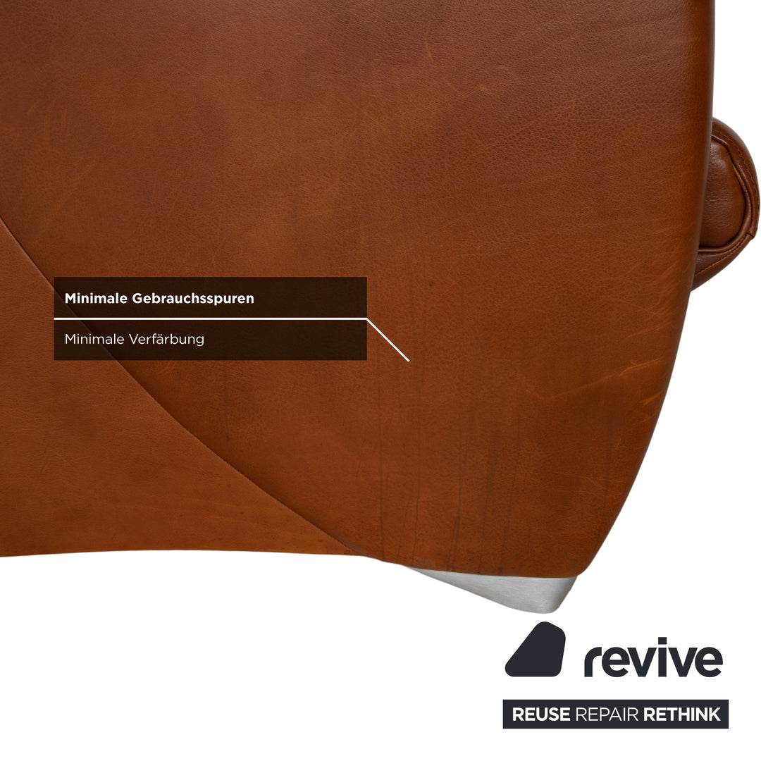Fauteuil en cuir marron Jori à commande manuelle