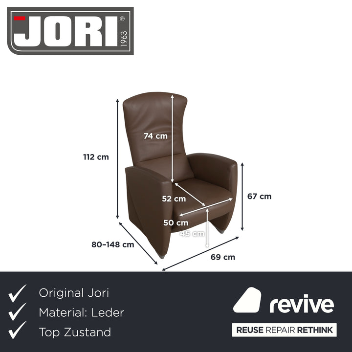 Jori Leder Sessel Braun Taupe elektrische Funktion Relaxfunktion