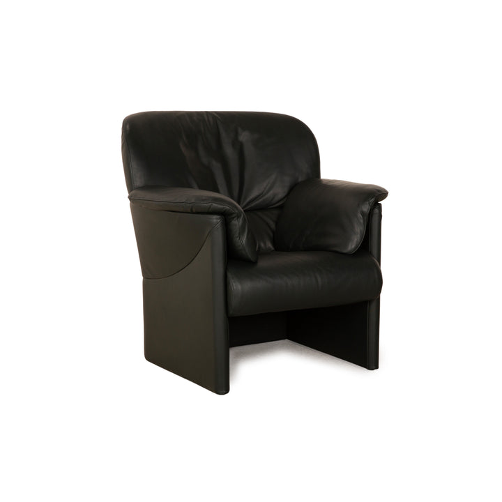 Fauteuil Jori en cuir vert foncé