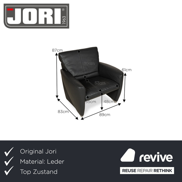 Jori Leather Armchair Grey