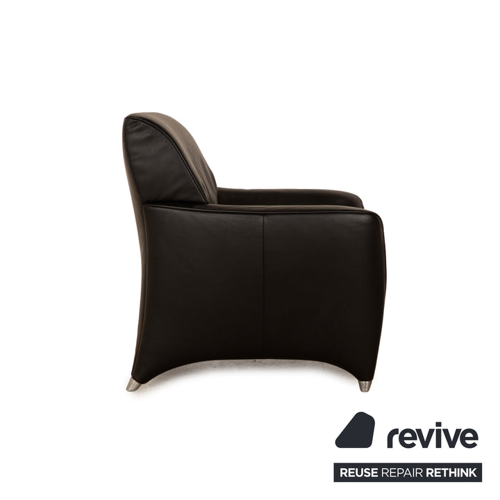 Jori Leather Armchair Black