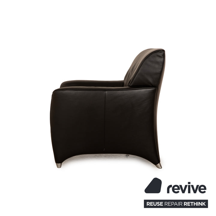 Jori Leather Armchair Black