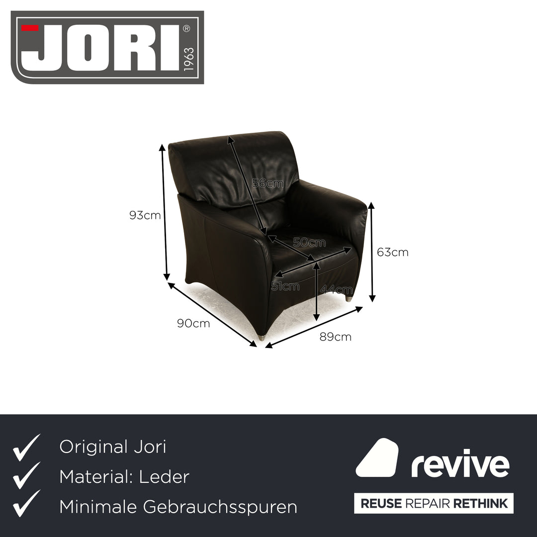 Jori Leather Armchair Black