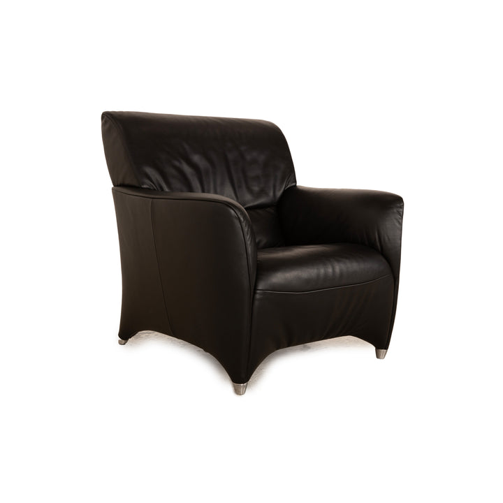 Jori Leather Armchair Black