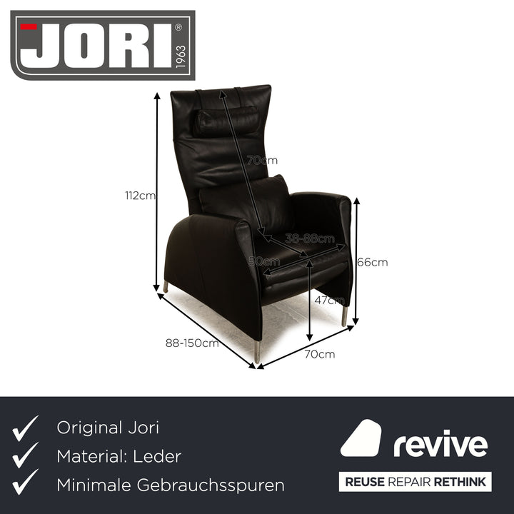 Jori Leather Armchair Black manual function