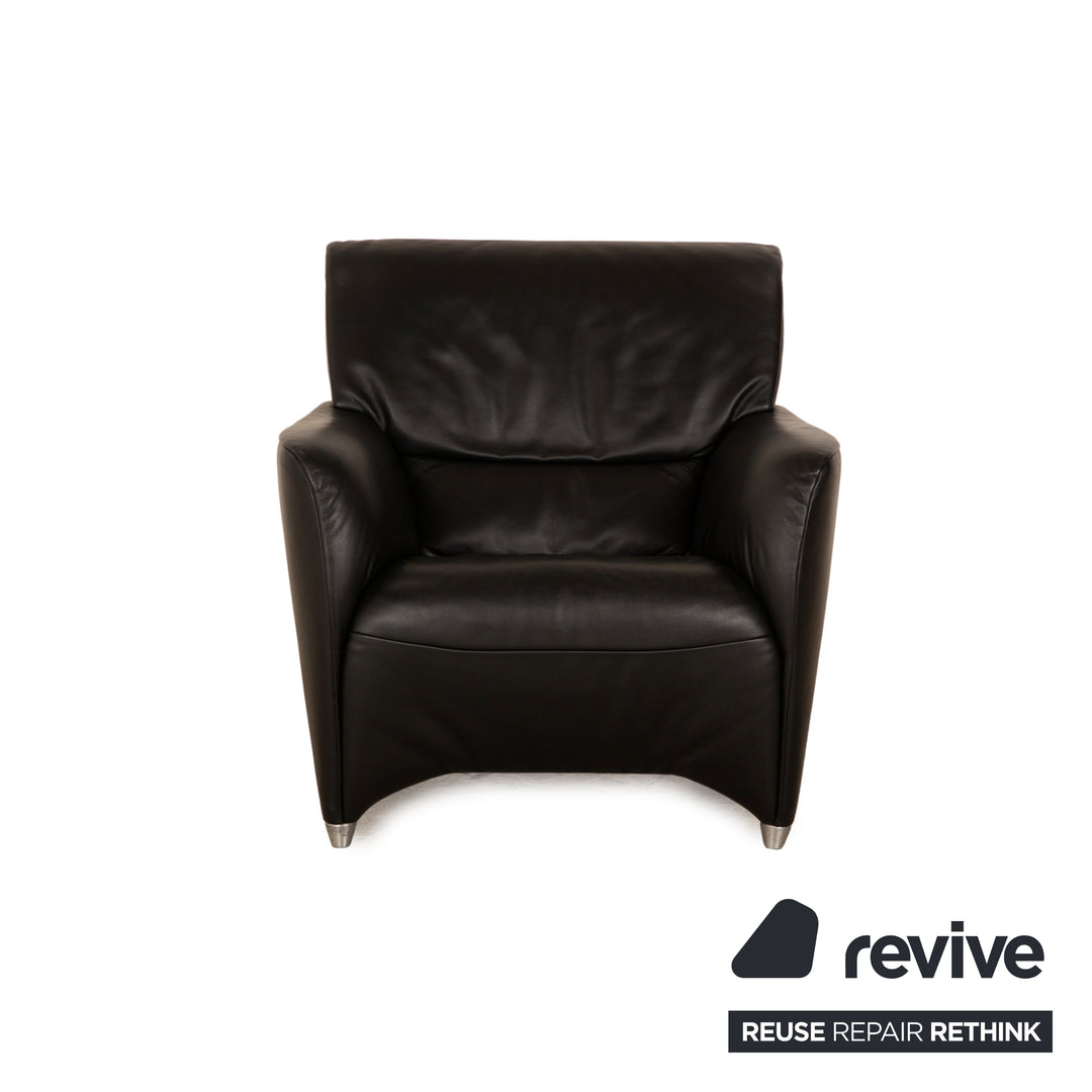 Jori Leather Armchair Black