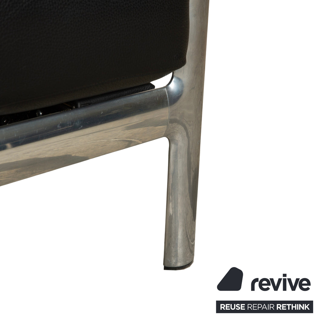 Jori Leder Zweisitzer Schwarz Sofa Couch manuelle Funktion