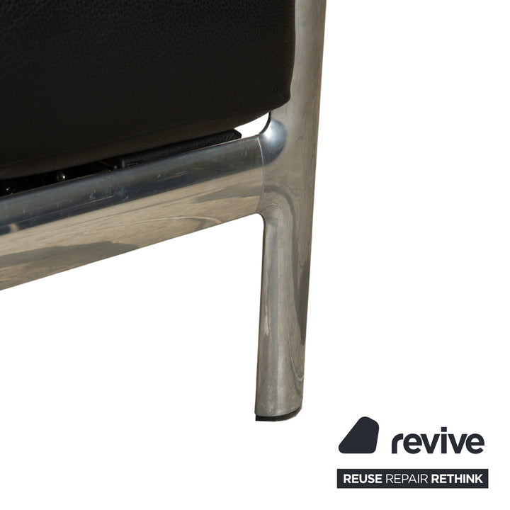 Jori Leder Zweisitzer Schwarz Sofa Couch manuelle Funktion