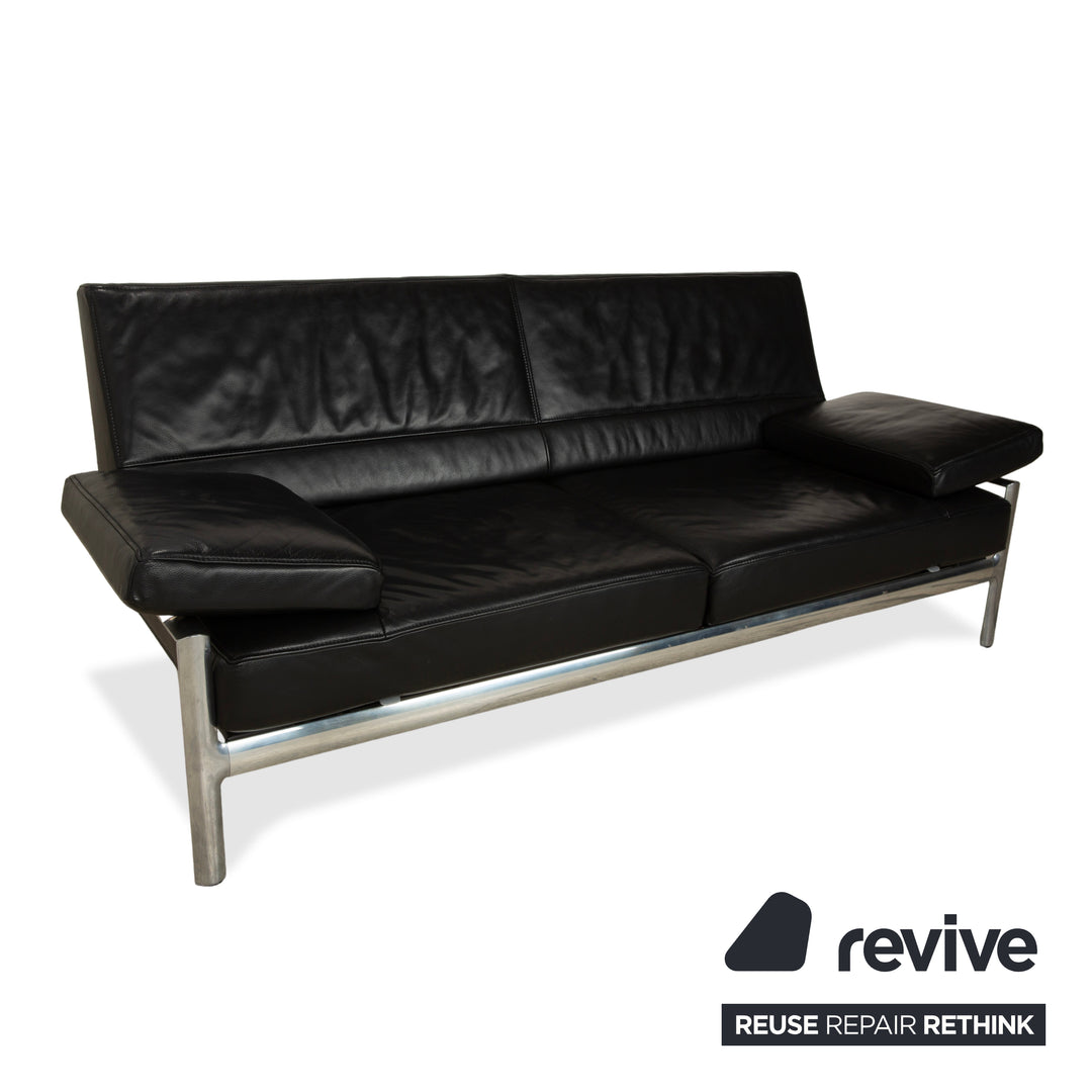 Jori Leder Zweisitzer Schwarz Sofa Couch manuelle Funktion