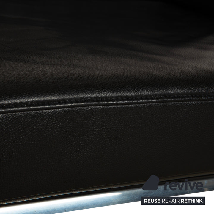 Jori Leder Zweisitzer Schwarz Sofa Couch manuelle Funktion