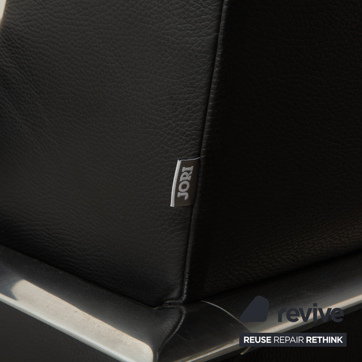 Jori Leder Zweisitzer Schwarz Sofa Couch manuelle Funktion