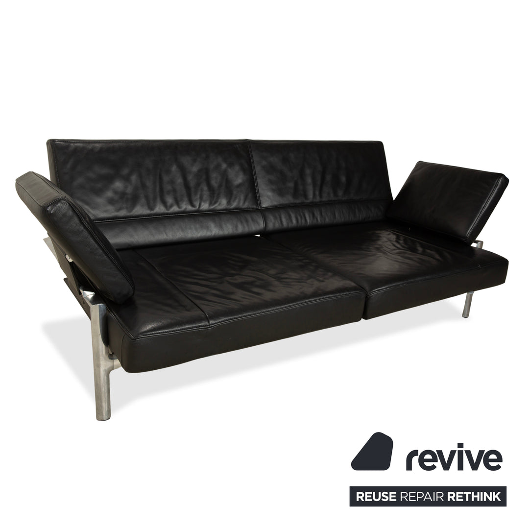 Jori Leder Zweisitzer Schwarz Sofa Couch manuelle Funktion