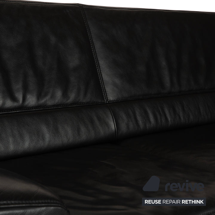 Jori Leder Zweisitzer Schwarz Sofa Couch manuelle Funktion