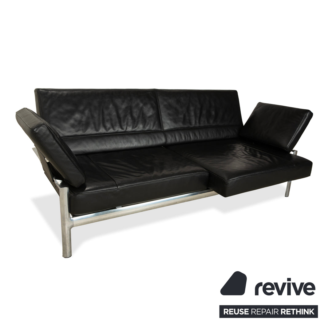 Jori Leder Zweisitzer Schwarz Sofa Couch manuelle Funktion