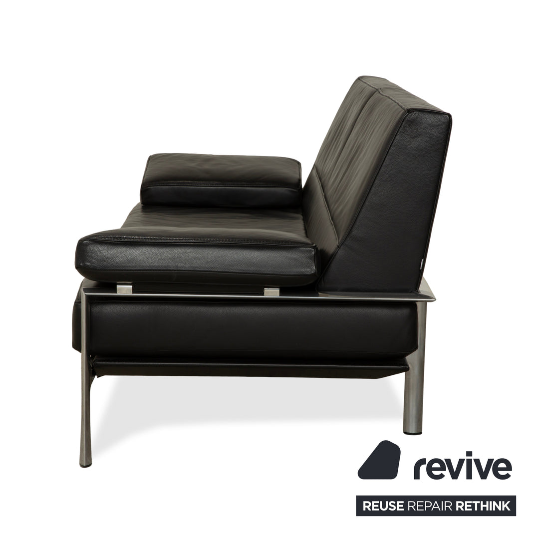 Jori Leder Zweisitzer Schwarz Sofa Couch manuelle Funktion