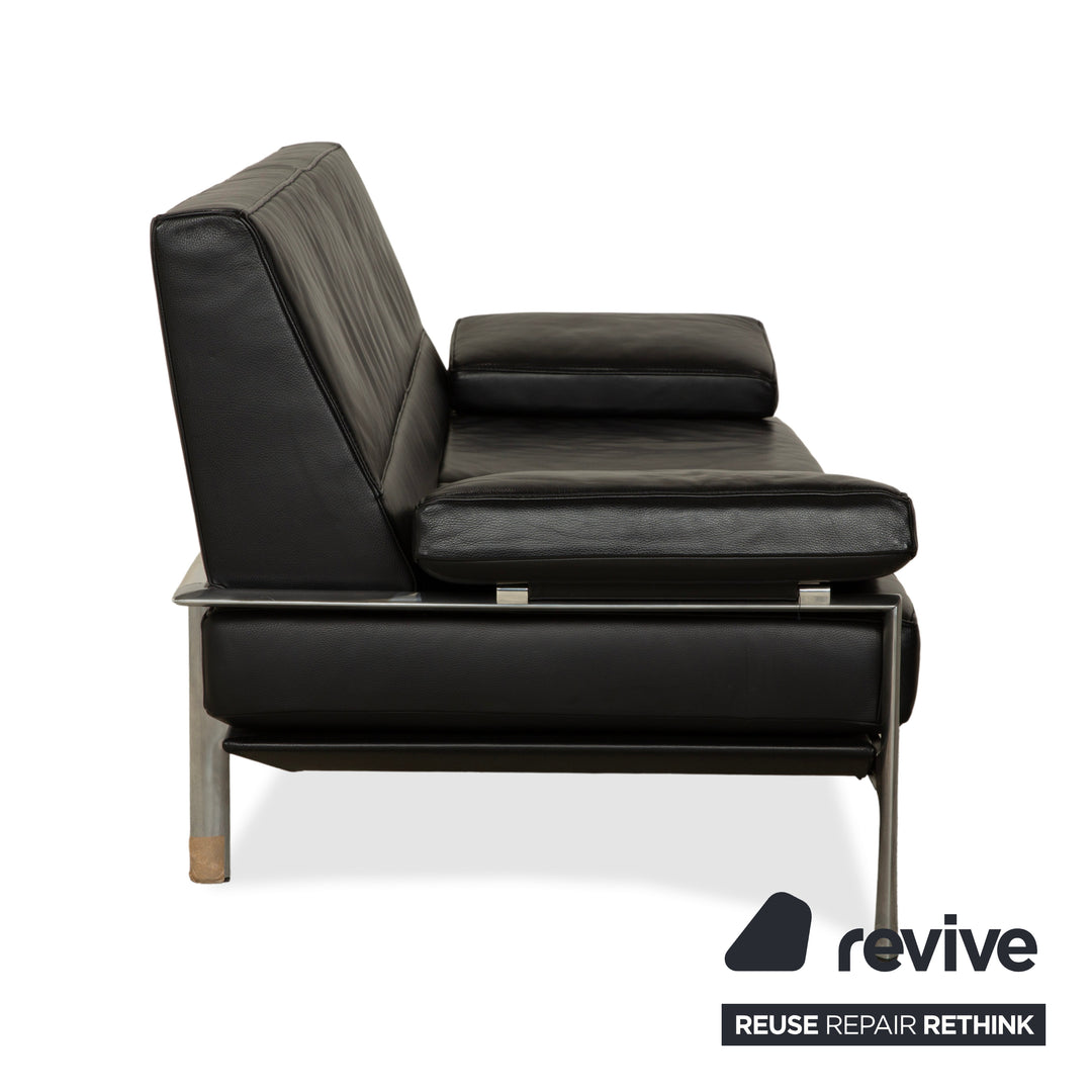 Jori Leder Zweisitzer Schwarz Sofa Couch manuelle Funktion