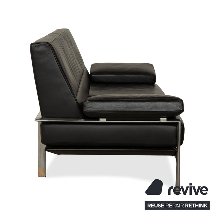 Jori Leder Zweisitzer Schwarz Sofa Couch manuelle Funktion