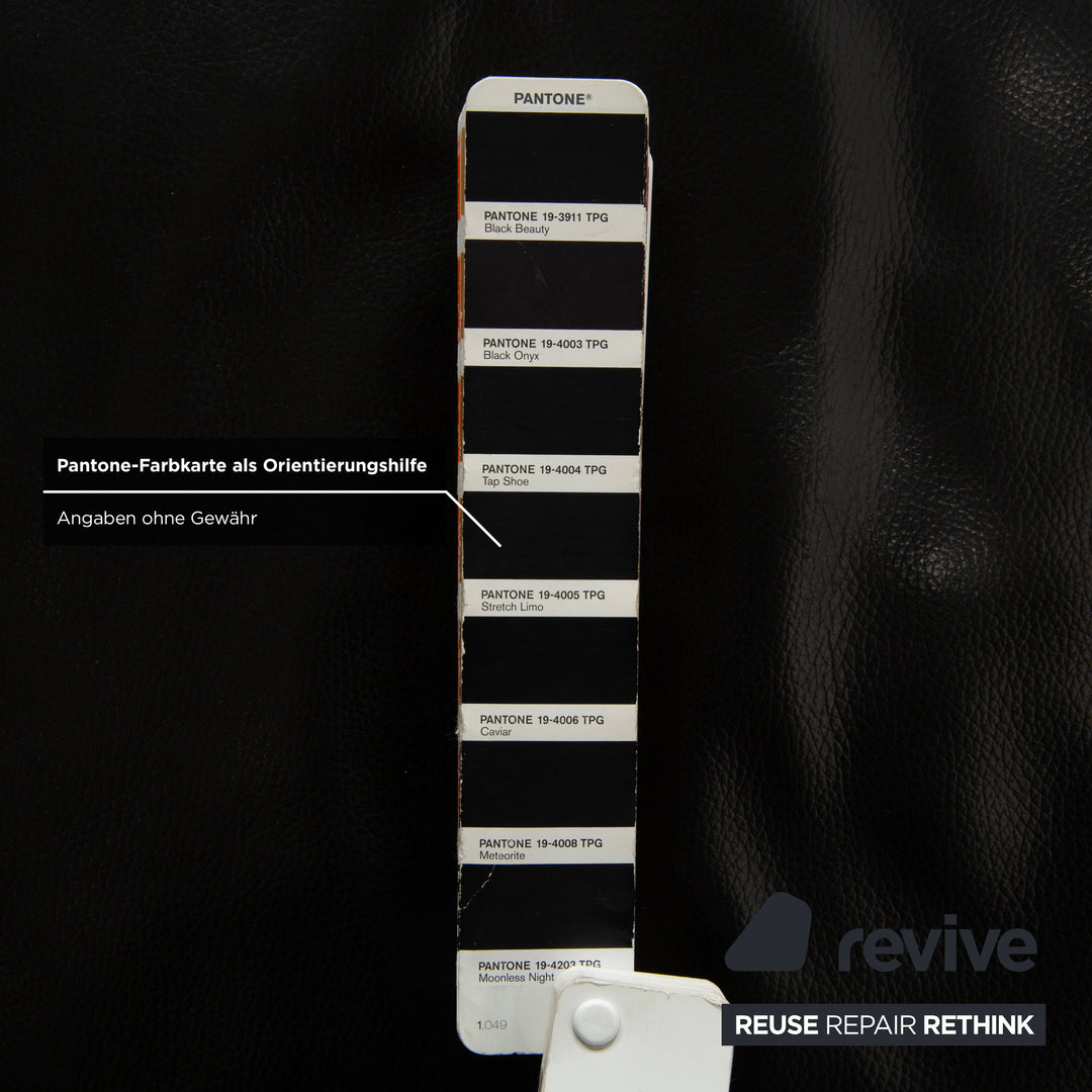 Jori Leder Zweisitzer Schwarz Sofa Couch manuelle Funktion