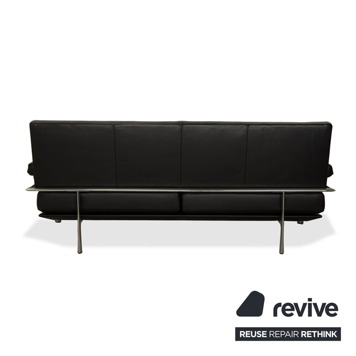 Jori Leder Zweisitzer Schwarz Sofa Couch manuelle Funktion