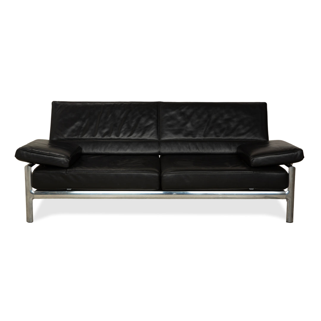 Jori Leder Zweisitzer Schwarz Sofa Couch manuelle Funktion