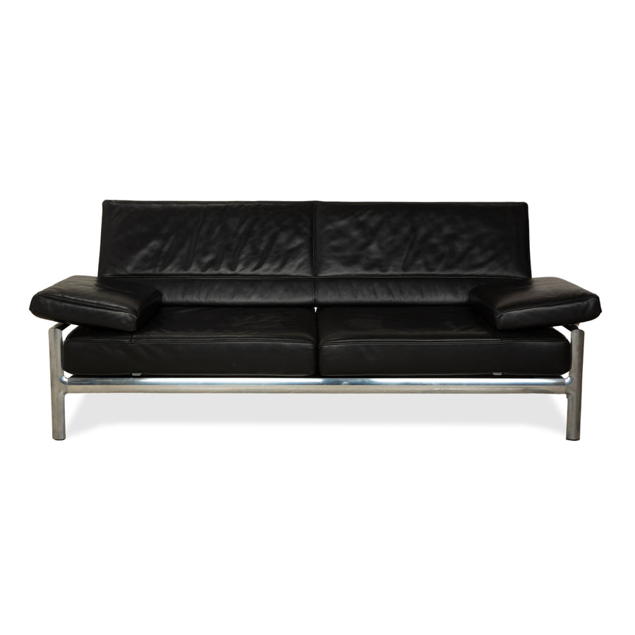 Jori Leder Zweisitzer Schwarz Sofa Couch manuelle Funktion