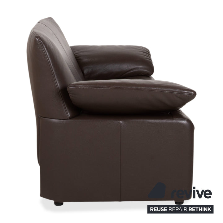 Jori Linea Garnitur Leder 2x Zweisitzer Braun manuelle Funktion Sofa Couch